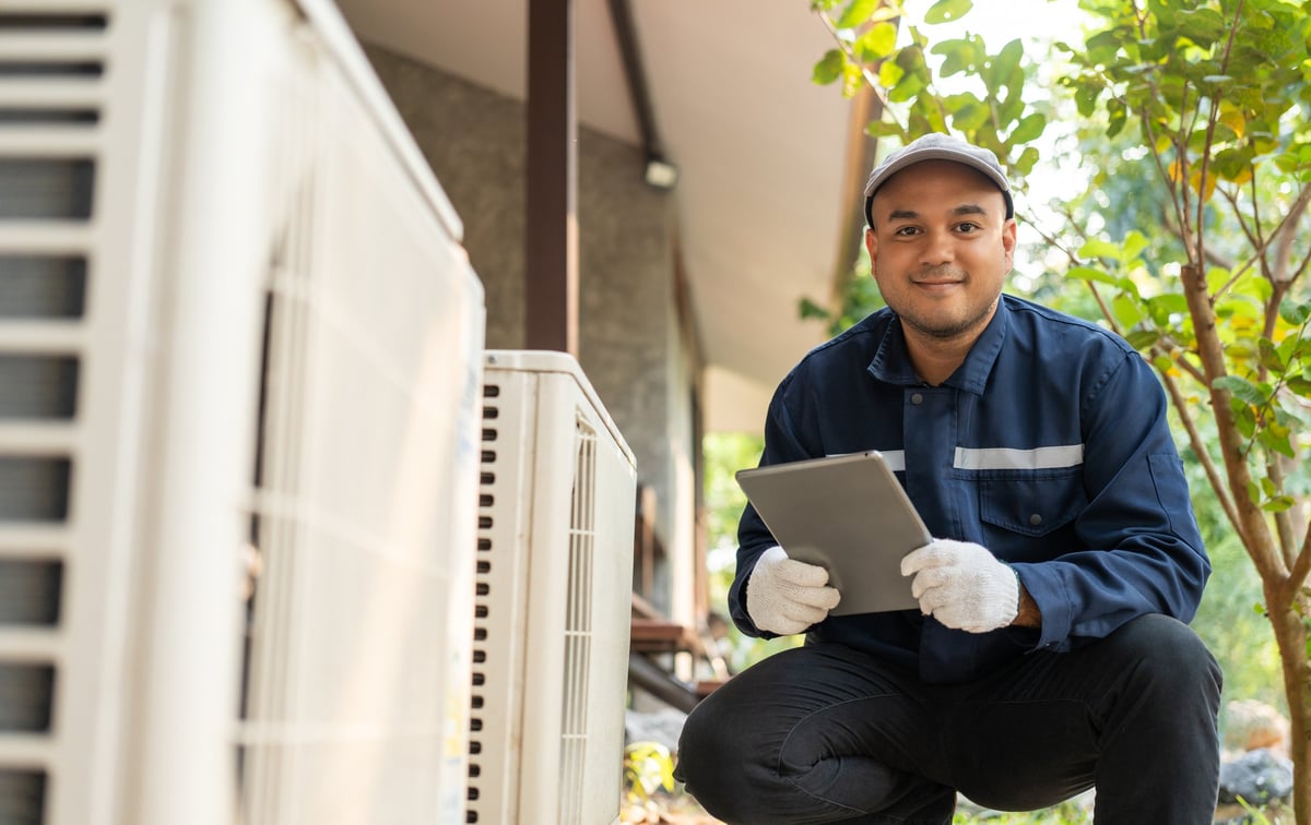 Air conditioner service outdoor checking fix repair